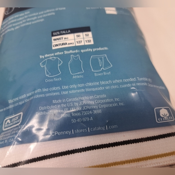 NWT Stafford Big &  Tall Men's Full-Cut Briefs Underwear Size 52 52" Waist - Picture 4 of 5